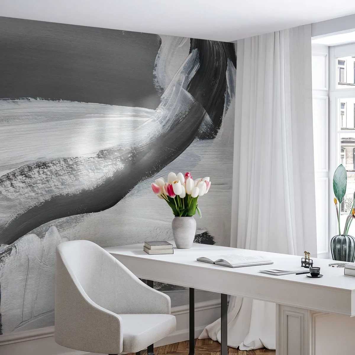 Photo Wallpaper Premium Sand - With a Decisive Move - Piece, Paint, Mazance - 100x70 cm