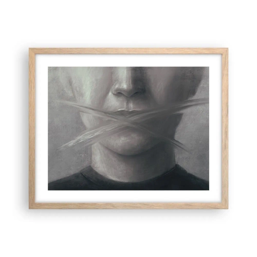 Poster in light oak frame - Not a Word - 50x40 cm