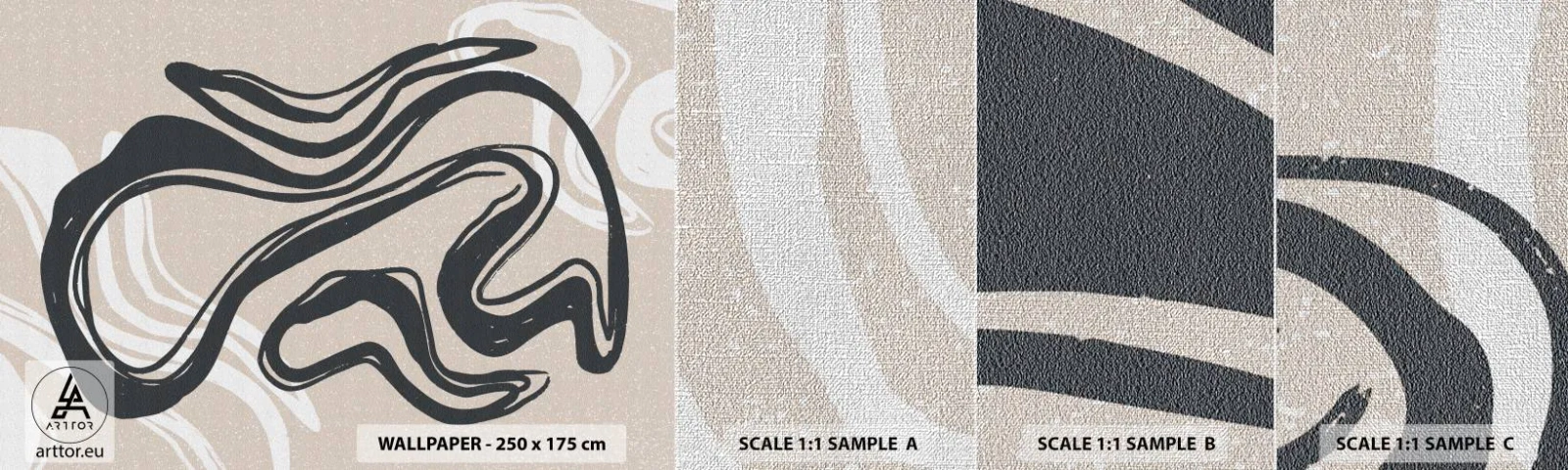 Photo Wallpaper Sample Premium Canvas - Multiplied Expression - Minimalism, Boho, Scandinavian - 100x30 cm