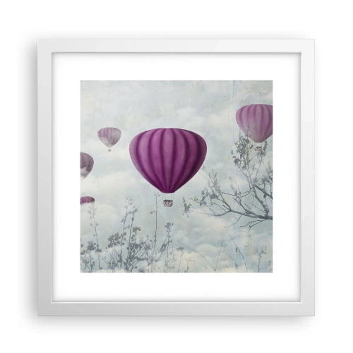 Poster in white frmae - Like Ships in the Sky - 30x30 cm