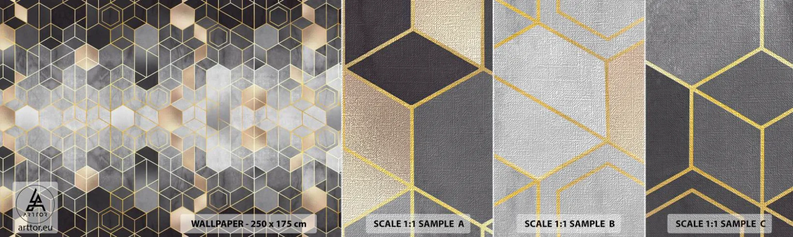 Photo Wallpaper Sample Premium Canvas - Diamond Composition - Abstraction, Piece, Graphics - 100x30 cm