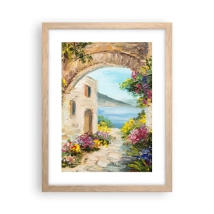 Poster in light oak frame - Charm of a Sea Province - 30x40 cm