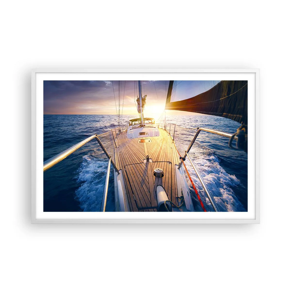 Poster in white frmae - Running on Waves - 91x61 cm