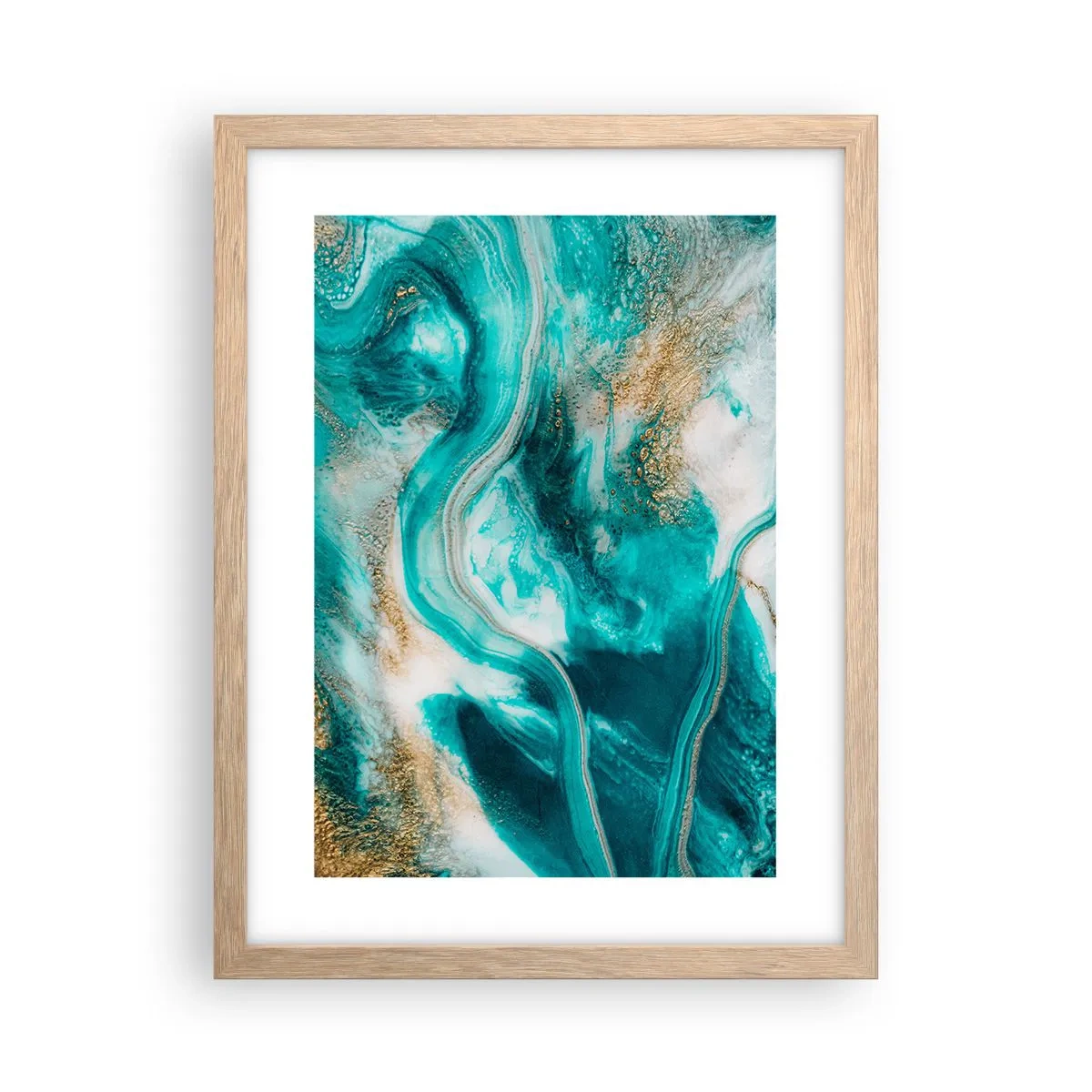 Poster in light oak frame - River of Gold - 30x40 cm