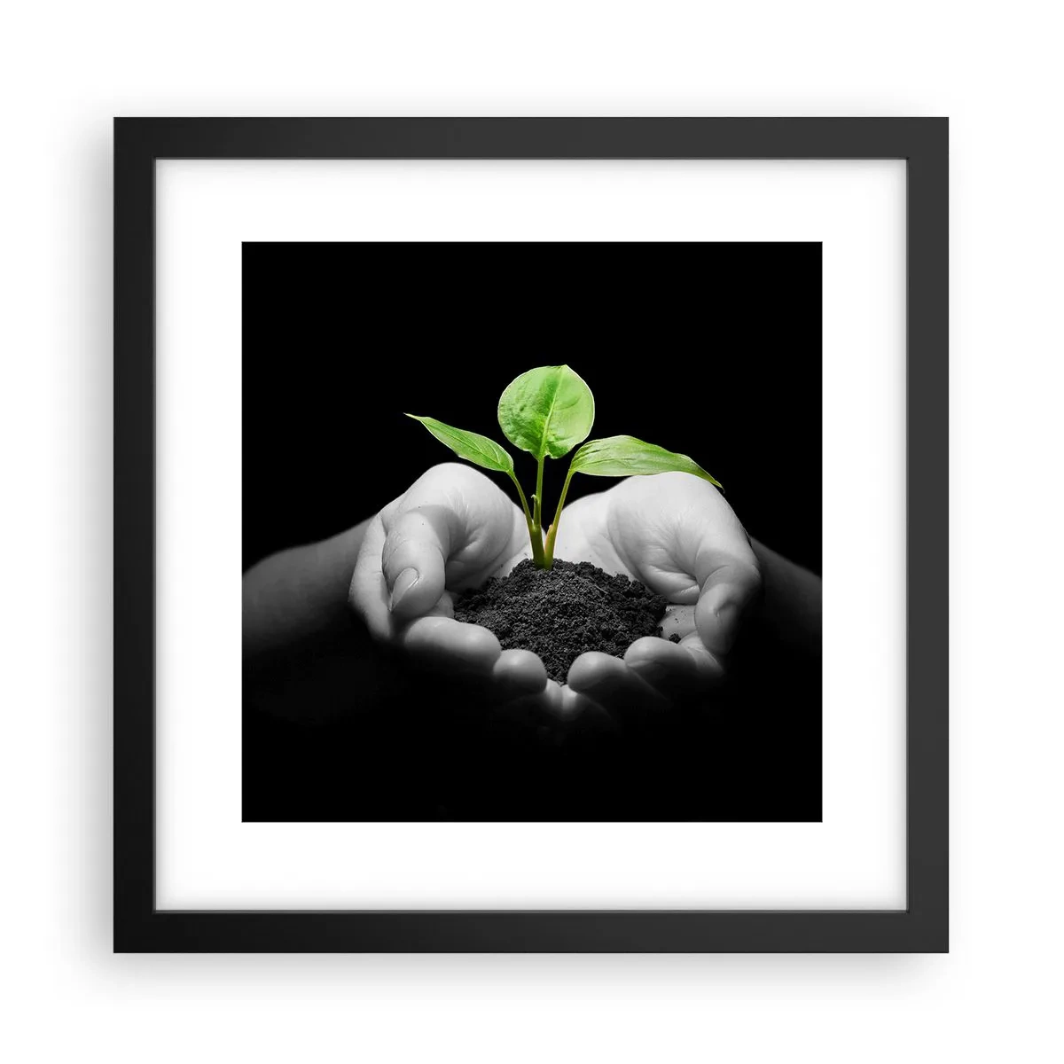 Poster in black frame - I Love Nature, I Protect It - 30x30 cm