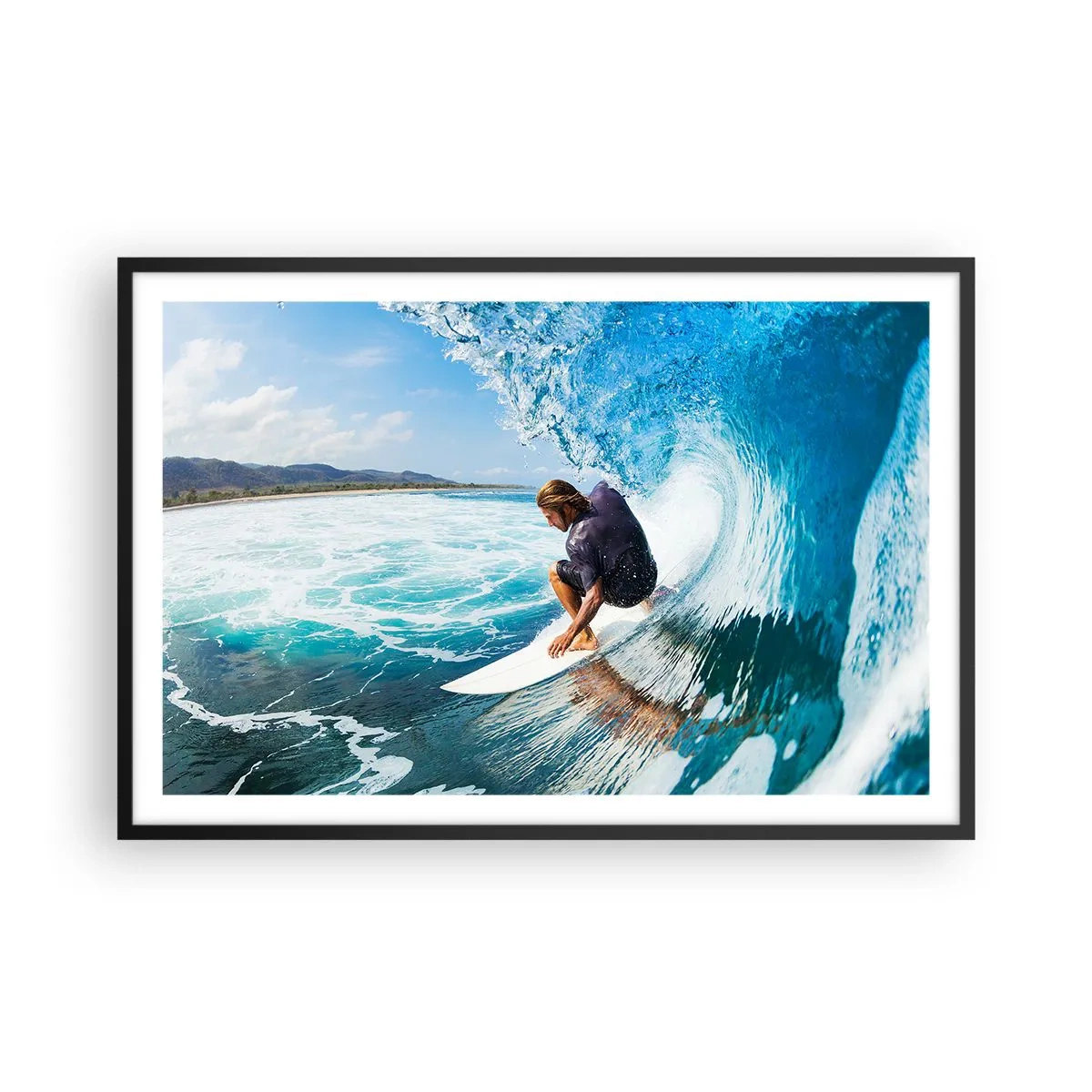 Poster in black frame - Dancing with Waves - 91x61 cm
