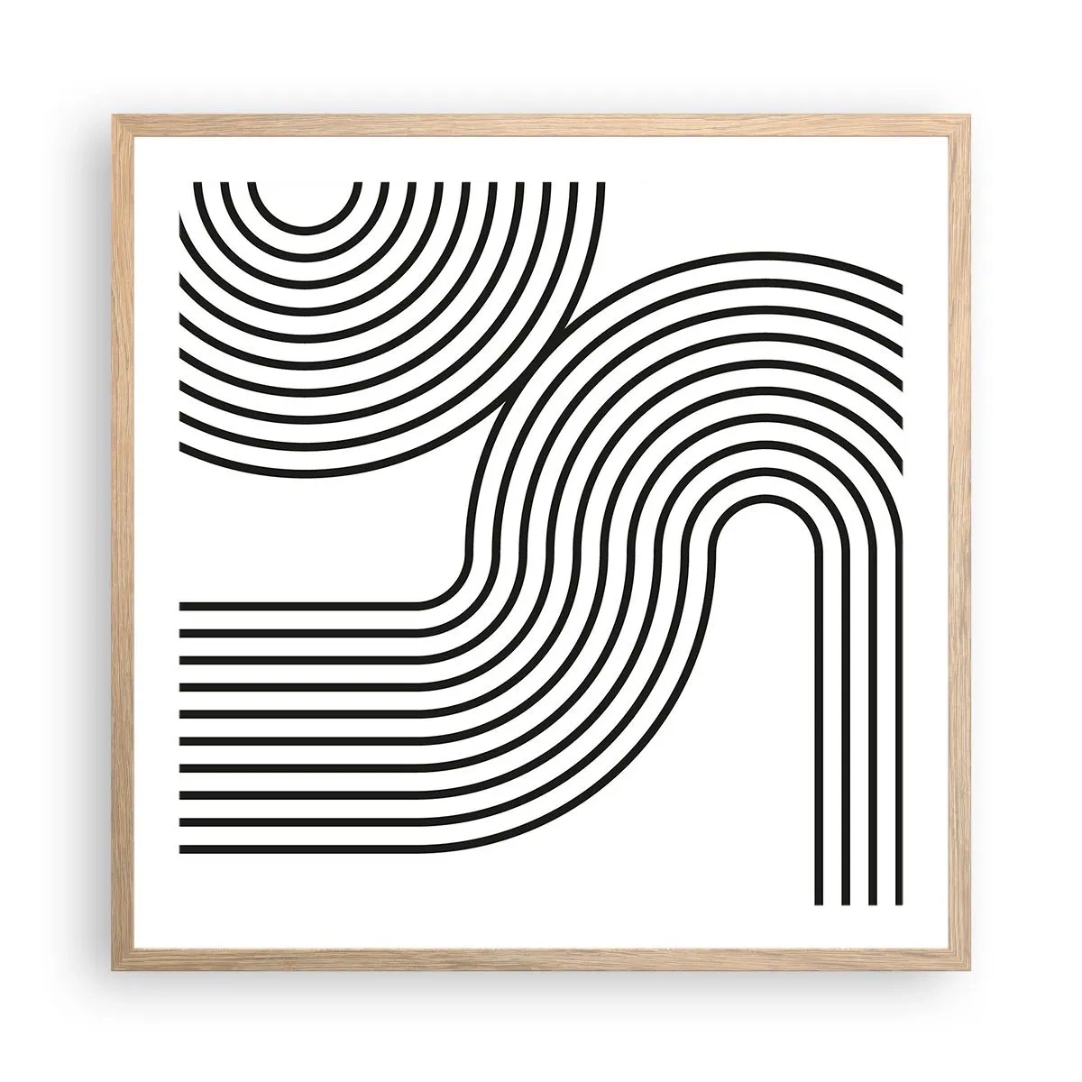 Poster in light oak frame - On the Curve - 60x60 cm