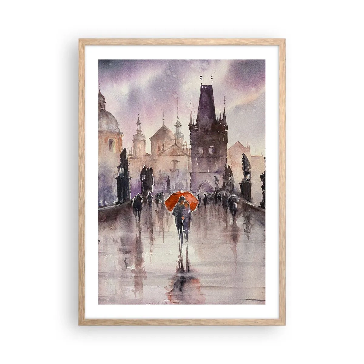 Poster in light oak frame - Peaople Don't Change - 50x70 cm