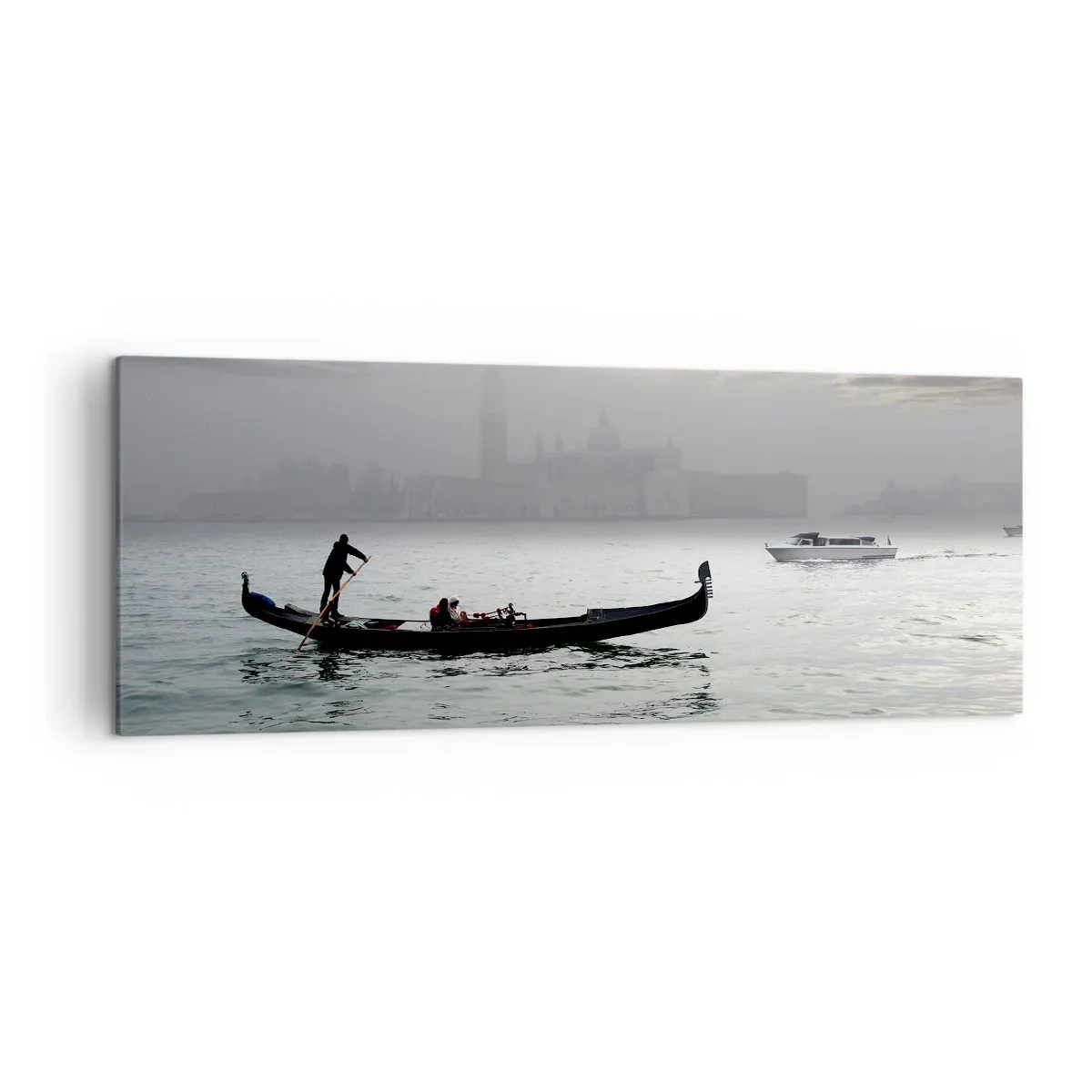 Canvas picture - Fairytale City from Water and Fog - 140x50 cm