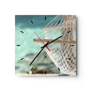 Wall clock - Clock on glass - Relax Time - 30x30 cm