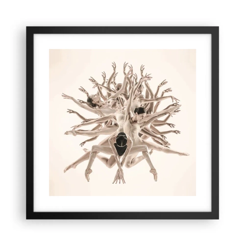 Poster in black frame - Dance in Bloom - 40x40 cm