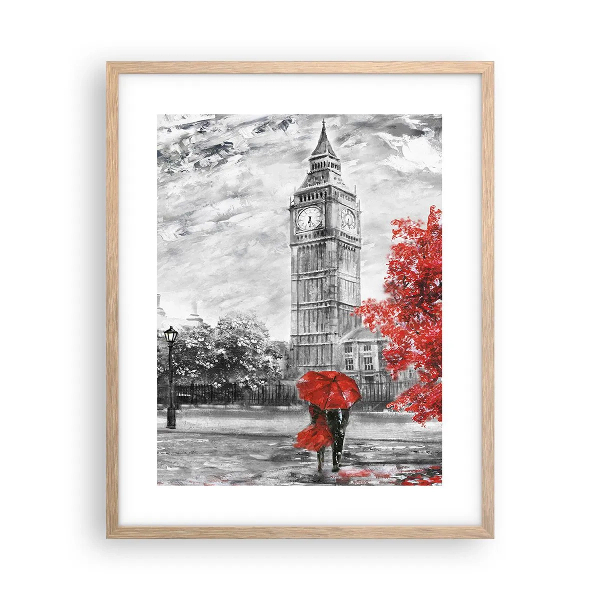 Poster in light oak frame - Exciting Day - 40x50 cm