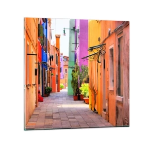 Glass picture - Rainbow Alley - 60x60 cm