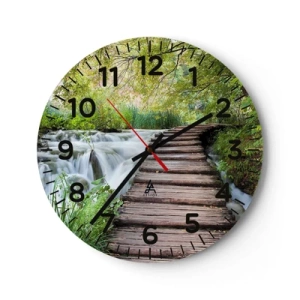 Wall clock - Clock on glass - Not Such Quiet Water - 40x40 cm