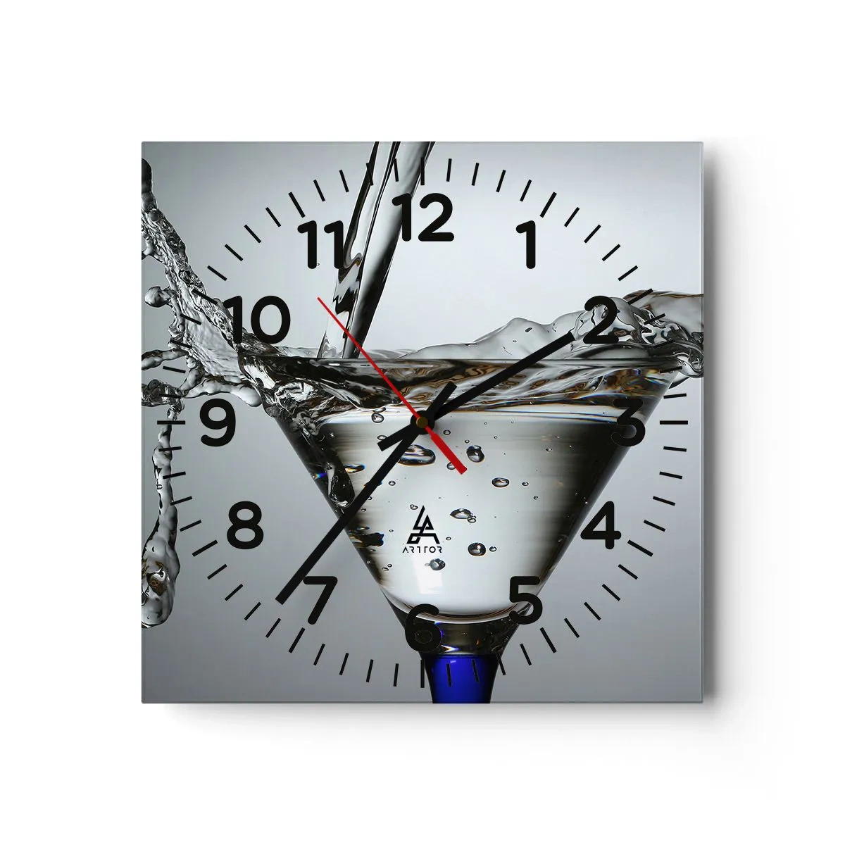 Wall clock - Clock on glass - On the Brim of a Glass - 40x40 cm