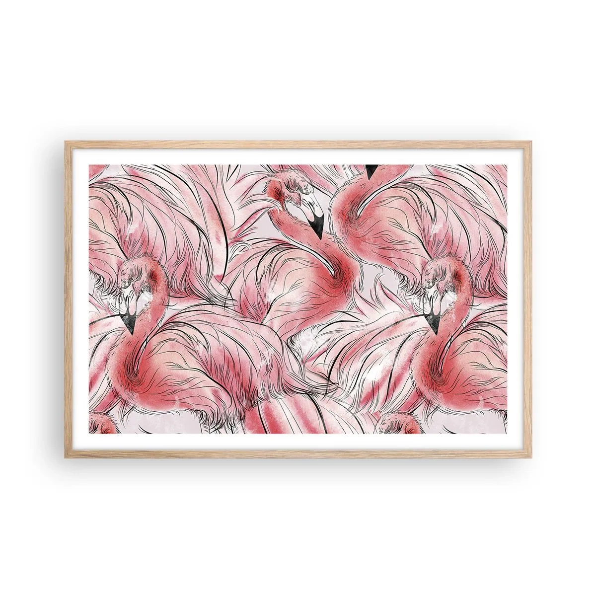 Poster in light oak frame - Bird Corps de Ballet - 91x61 cm