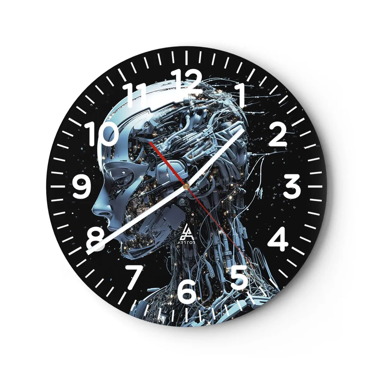 Wall clock - Clock on glass - Technology Is a Woman - 30x30 cm