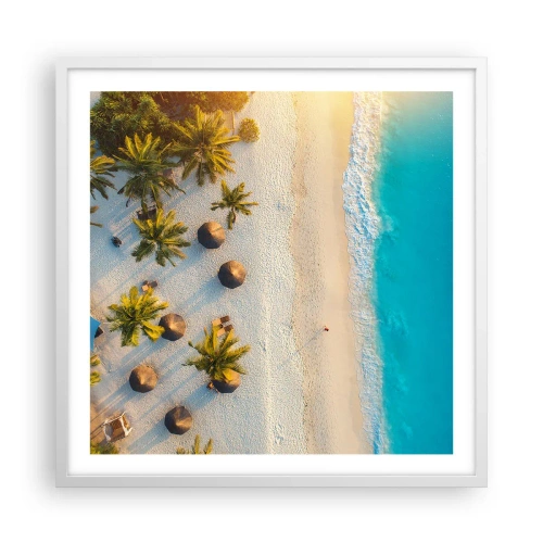 Poster in white frmae - Welcome to Paradise - 60x60 cm