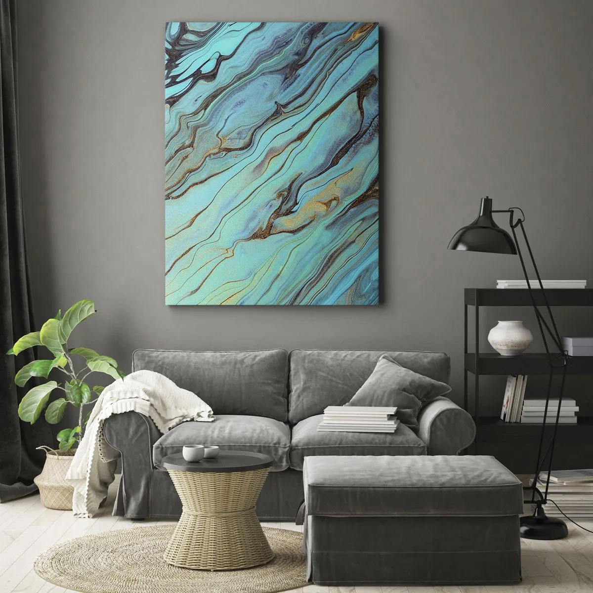 Canvas picture - Turquoise Tide - 65x120 cm