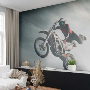 Photo Wallpaper Premium Canvas - No Risk, No Fun - Motocross, Motorbike, Motorcyclist - 300x210 cm