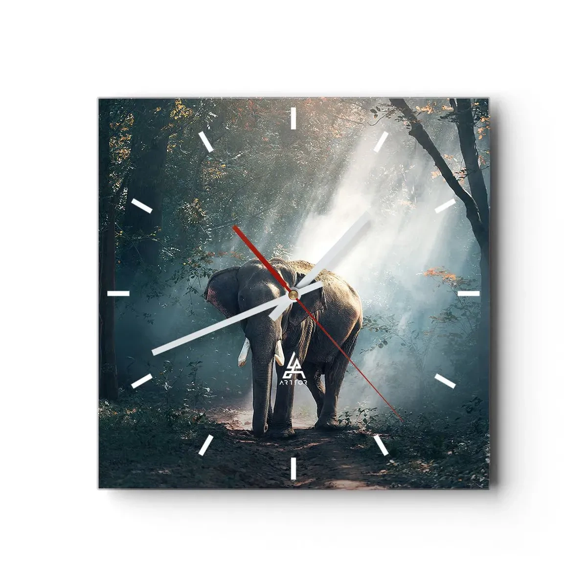 Wall clock - Clock on glass - Quiet Stroll - 40x40 cm