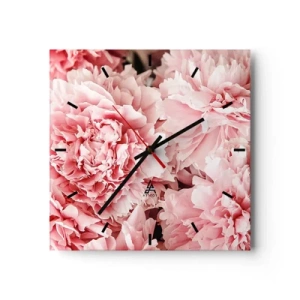 Wall clock - Clock on glass - Pink Dreams - 30x30 cm