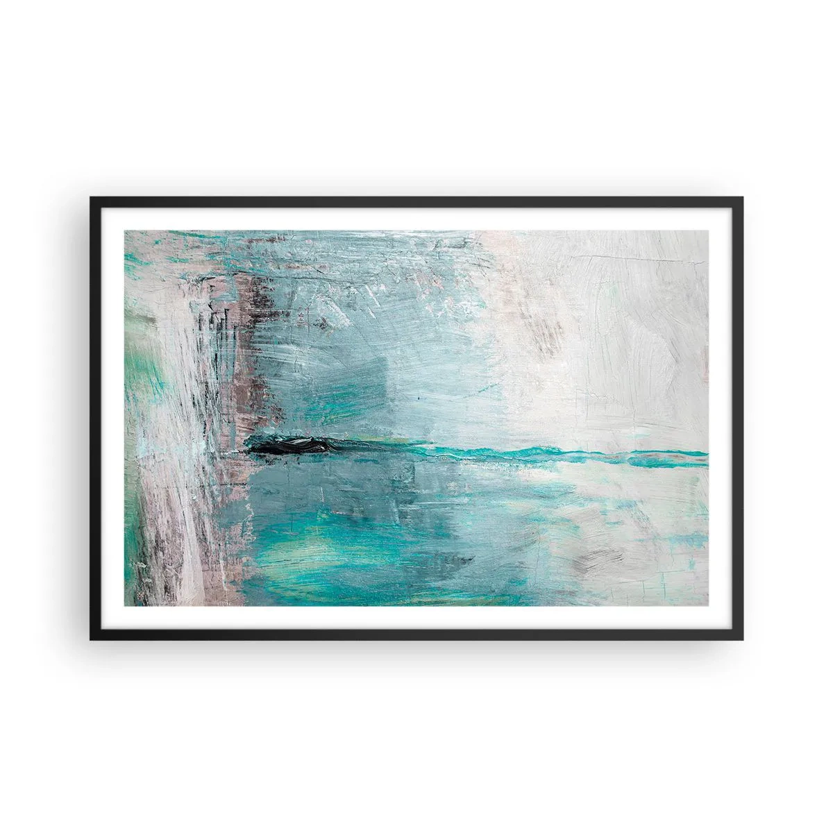 Poster in black frame - Horizontally in Blue - 91x61 cm