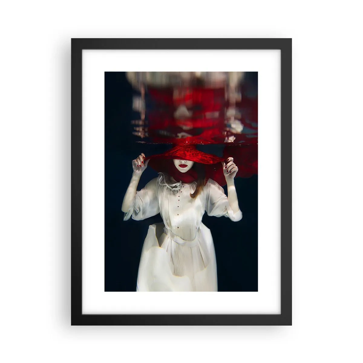 Poster in black frame - Mysterious Woman - 30x40 cm
