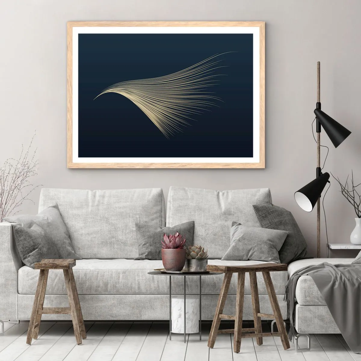 Poster in light oak frame - Like Angel's Hair - 40x30 cm