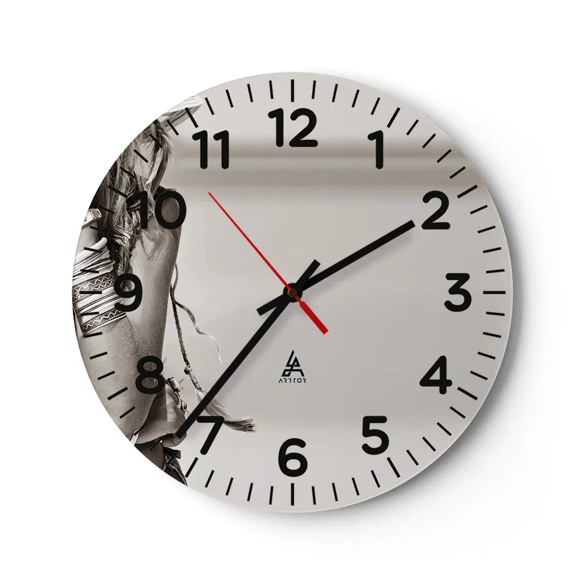 Wall clock - Clock on glass - Like a Girl - 40x40 cm