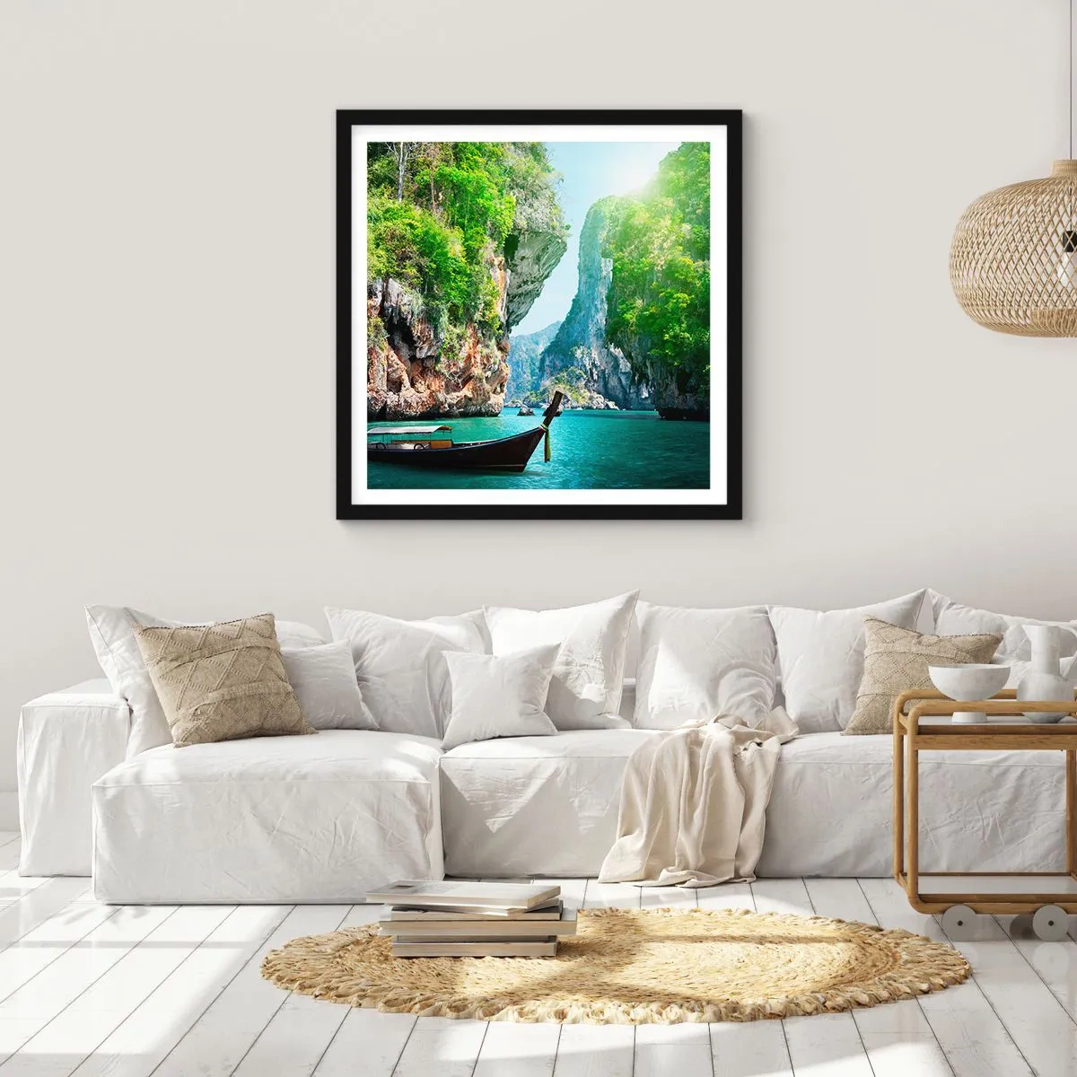 Poster in black frame - Invitation for an Exotic Trip - 60x60 cm