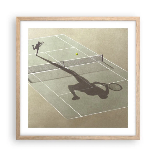 Poster in light oak frame - Overcoming Yourself - 50x50 cm
