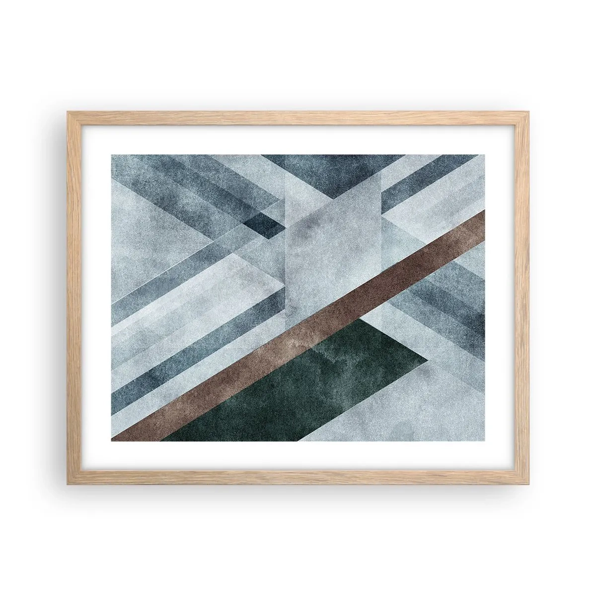 Poster in light oak frame - Refined Elegance of Geometry - 50x40 cm
