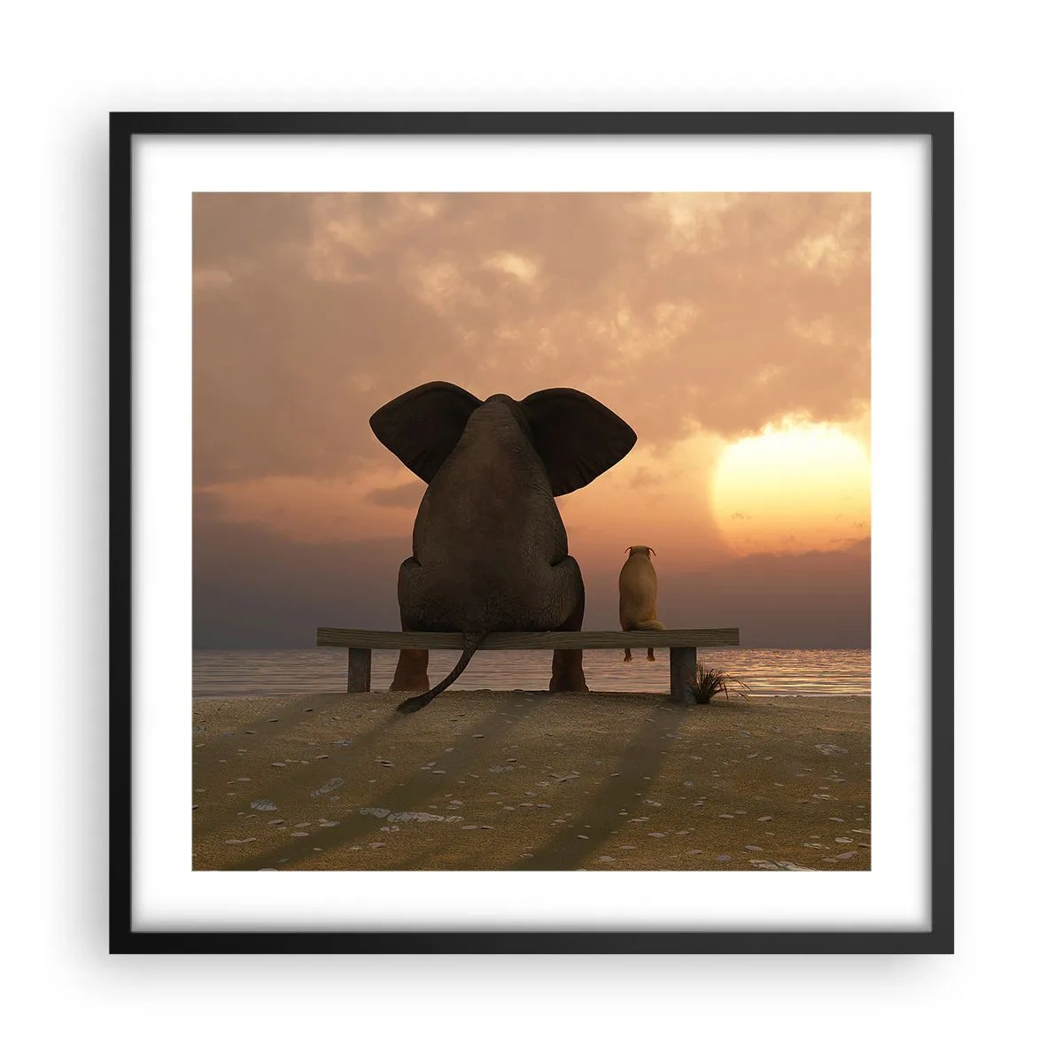 Poster in black frame - It Feels Good to Be Quiet Together - 50x50 cm