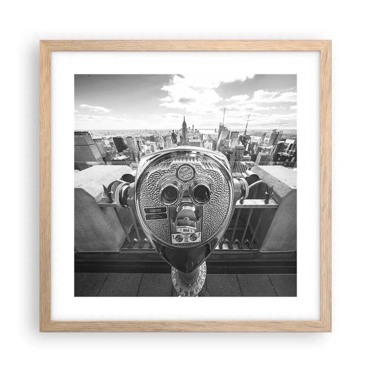Poster in light oak frame - City of Cities - 40x40 cm