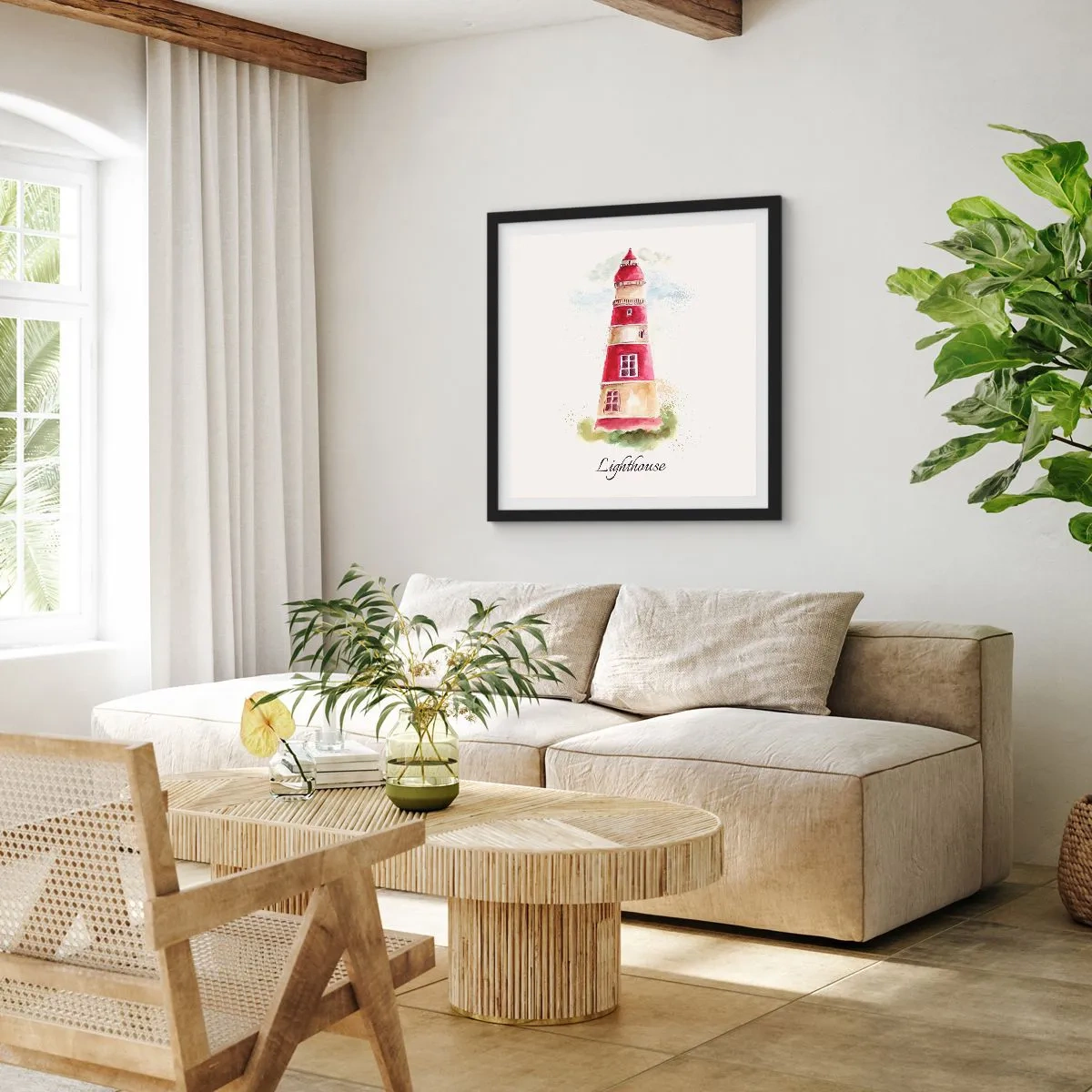 Poster in black frame - Around It the Weather Is Always Nice - 60x60 cm