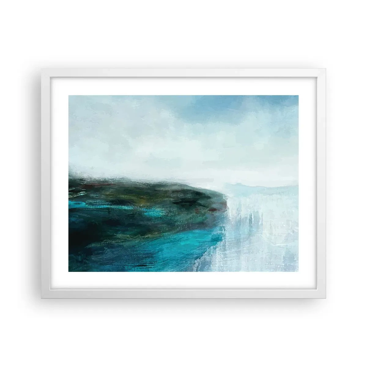 Poster in white frmae - Marine Abstract - 50x40 cm