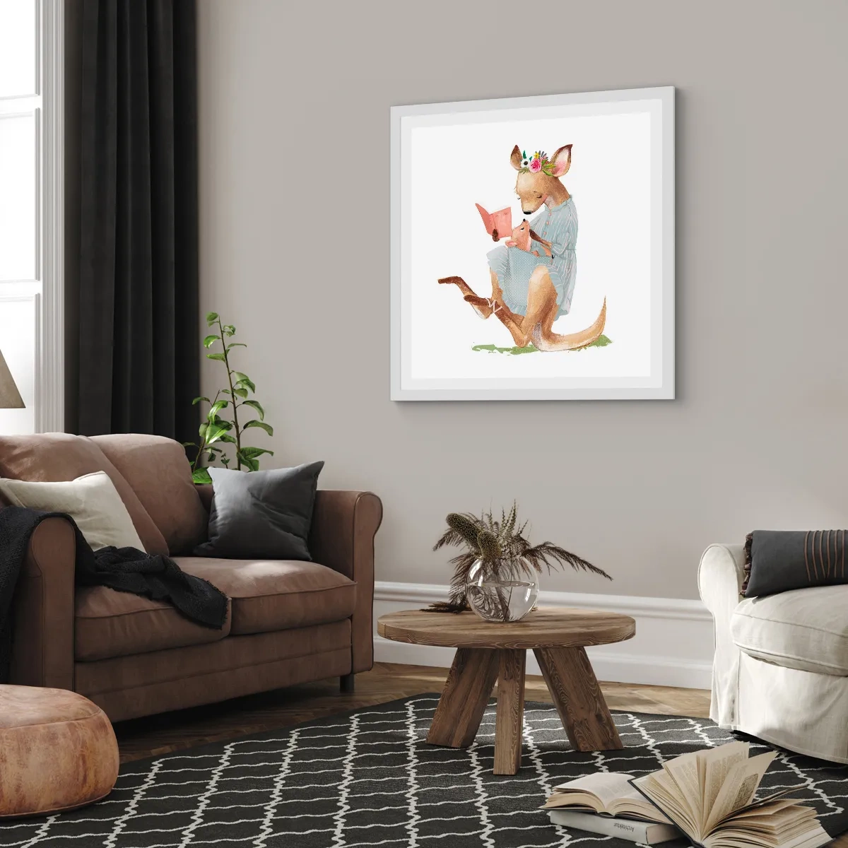 Poster in white frmae - Read to Me, Mum - 40x40 cm