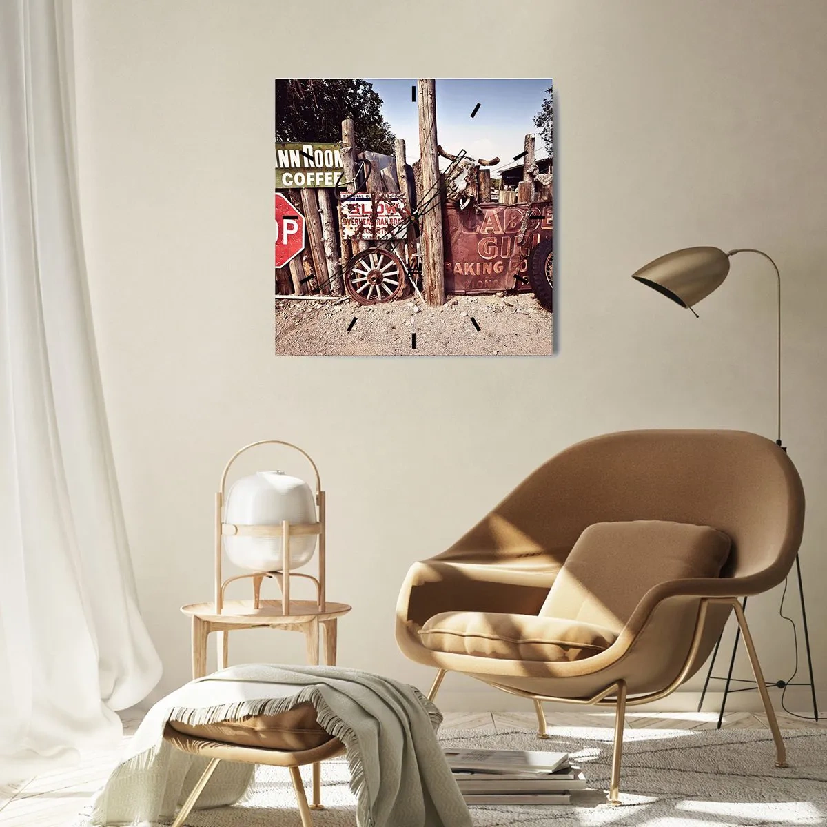 Wall clock - Clock on glass - And the Time Stopped - 30x30 cm