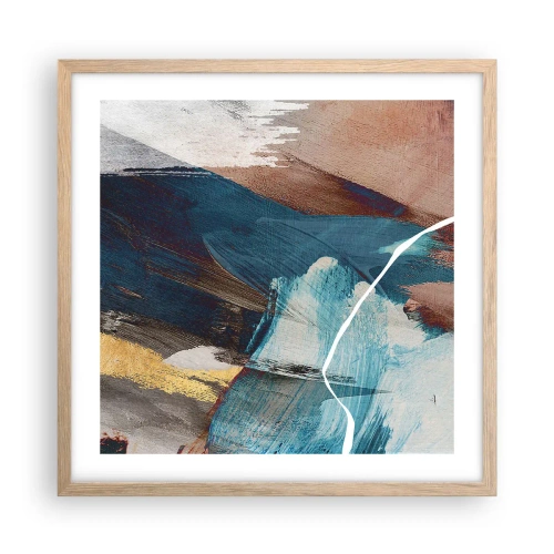 Poster in light oak frame - With Panache and Energy - 50x50 cm