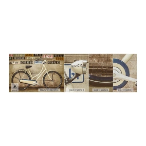 Photo Wallpaper Sample Premium Canvas - Without Complexes - Mural, Bicycle, Plates - 100x30 cm
