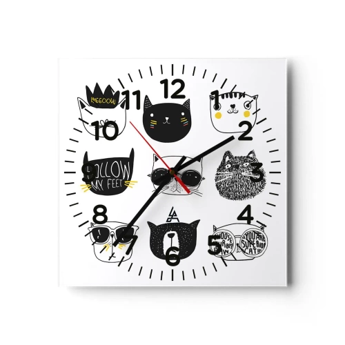 Wall clock - Clock on glass - Each Is Different All the Same - 30x30 cm
