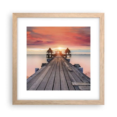 Poster in light oak frame - Sunset on the East - 30x30 cm