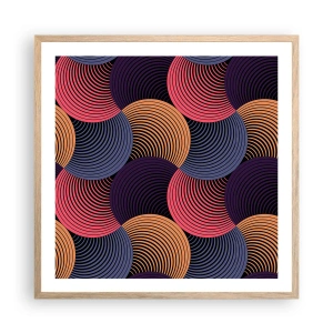 Poster in light oak frame - In a Circular Rhythm - 60x60 cm