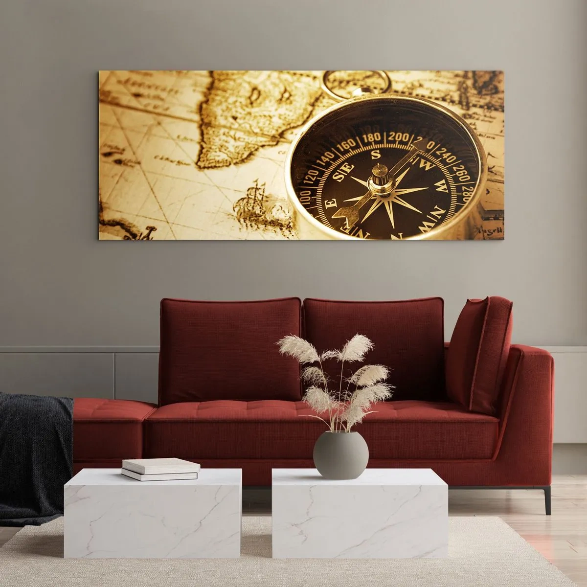 Glass picture - East or West? - 90x30 cm