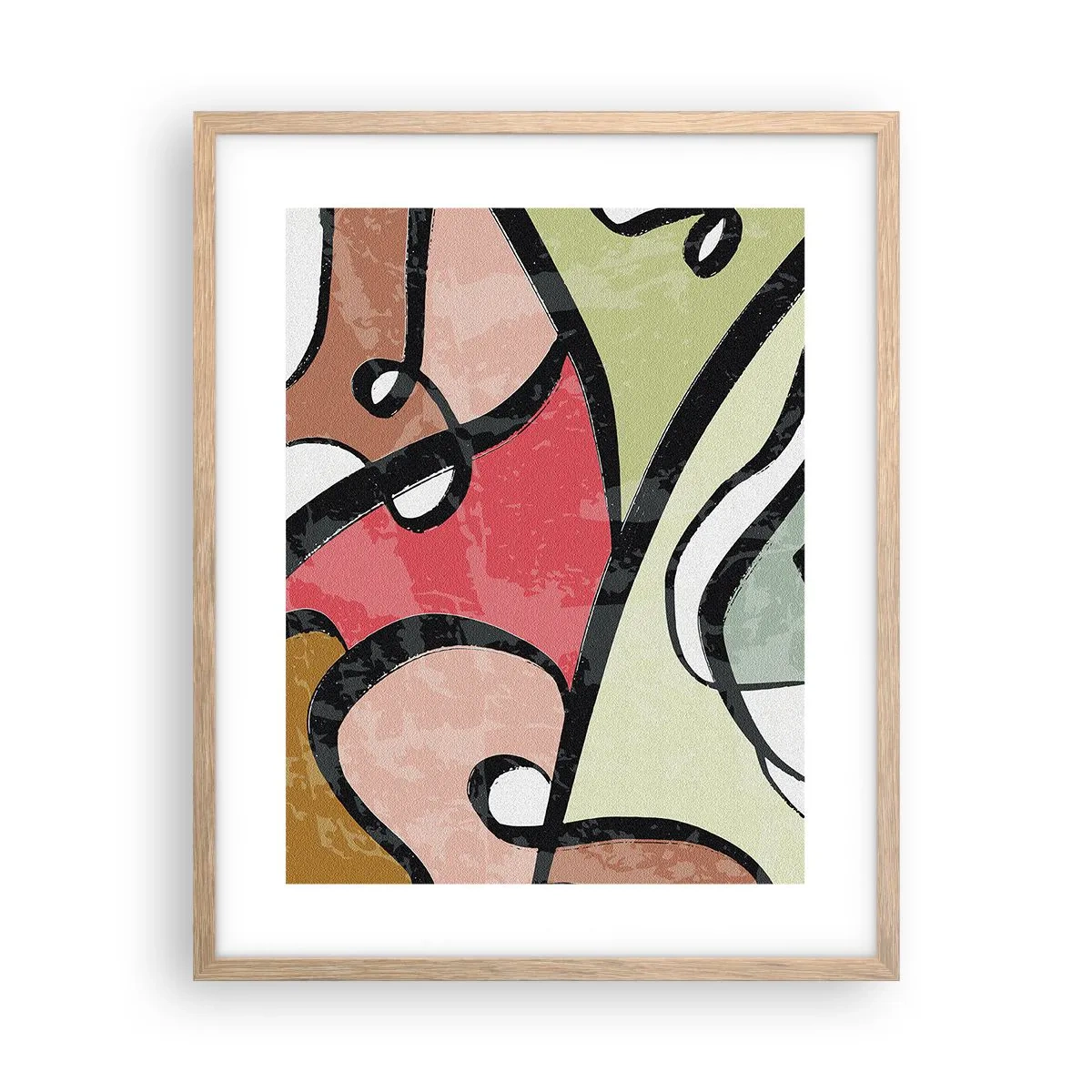 Poster in light oak frame - Pirouettes Among Colours - 40x50 cm