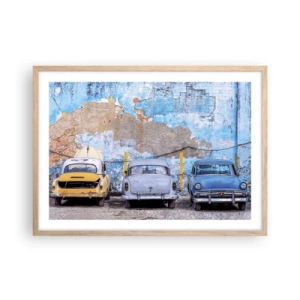 Poster in light oak frame - Meeting of Veterans - 70x50 cm