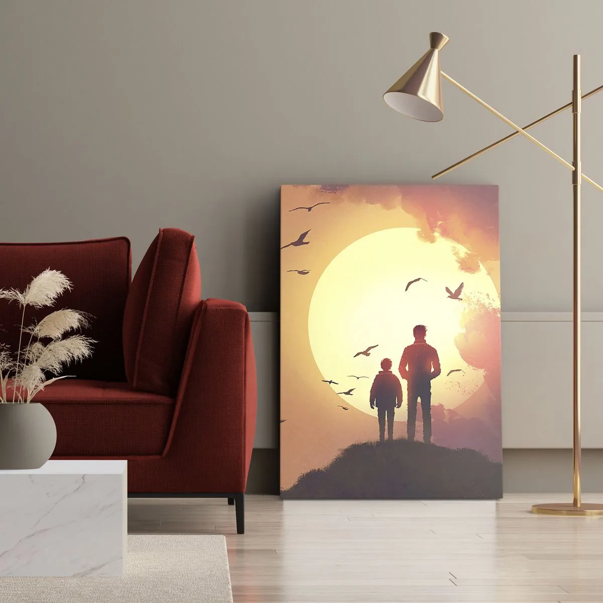 Canvas picture - Face to Face with the Sun - 45x80 cm