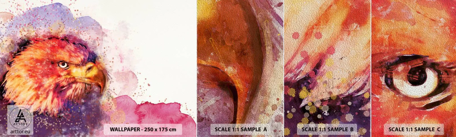 Photo Wallpaper Sample Premium Sand - You Don't Want to Know What I Am Thinking - Abstraction, Bird, Eagle - 100x30 cm