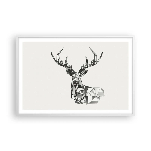 Poster in white frmae - Derr in Cubist Style - 91x61 cm